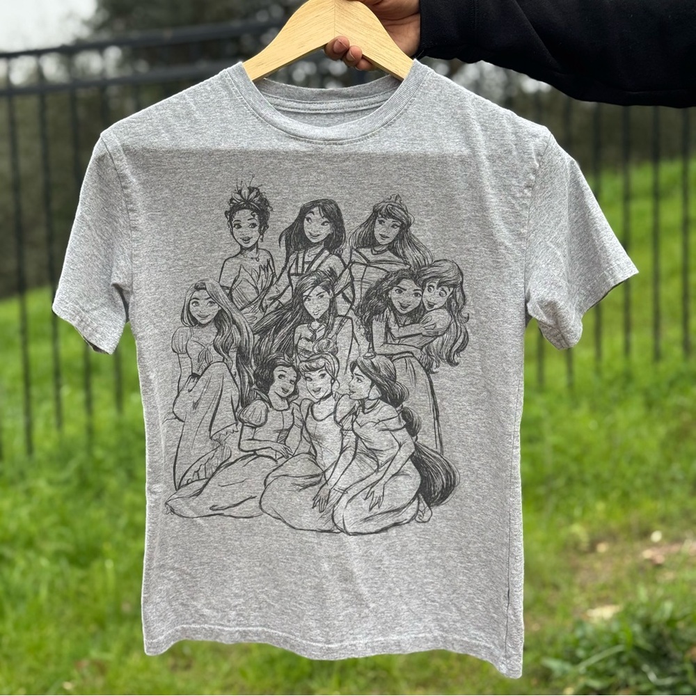 Womens Gray Disney Princess T-Shirt XS